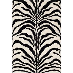 Cambridge Ivory/Black 6 ft. x 9 ft. Animal Print Area Rug