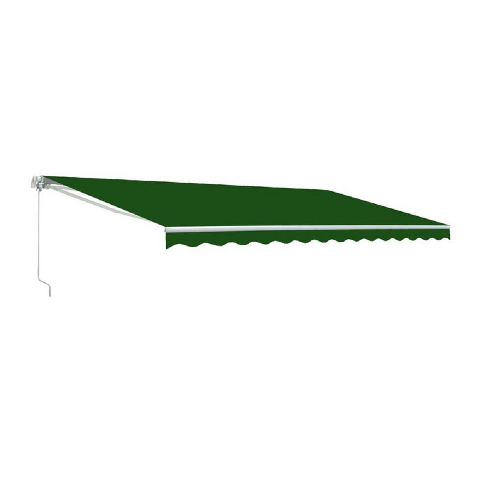 Aleko 12 Ft Manual Patio Retractable Awning 120 In Projection In Green Aw12x10green39 Hd The Home Depot