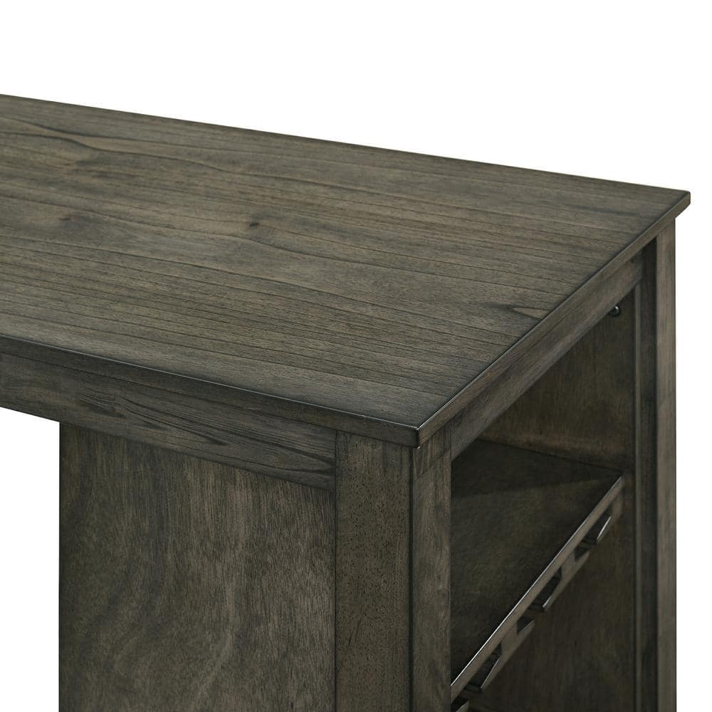 Churon Brown Solid Wood Bar Table with 2 Stools