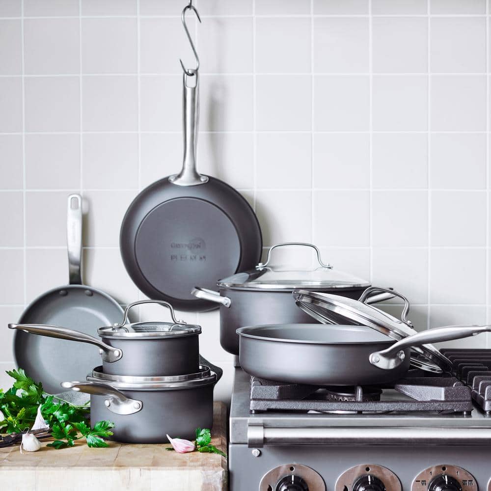 Gray 10-Piece Aluminum Ceramic Nonstick Cookware Set
