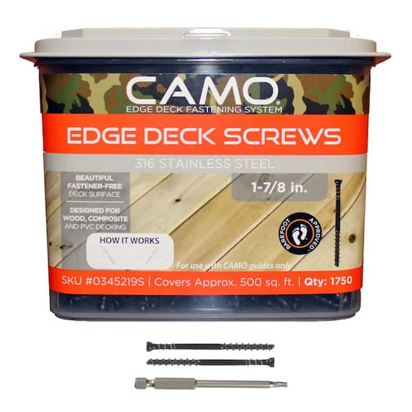 CAMO 1-⅞ in. 316 Stainless Steel Trimhead Hidden Edge Deck Screw (1750-Count)