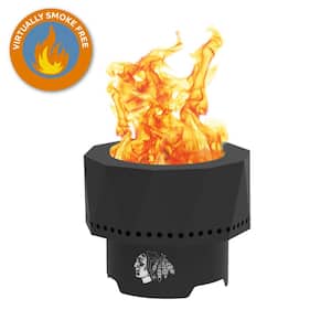 The Ridge NHL 15.7 in. x 12.5 in. Round Steel Wood Pellet Portable Fire Pit - Chicago Blackhawks
