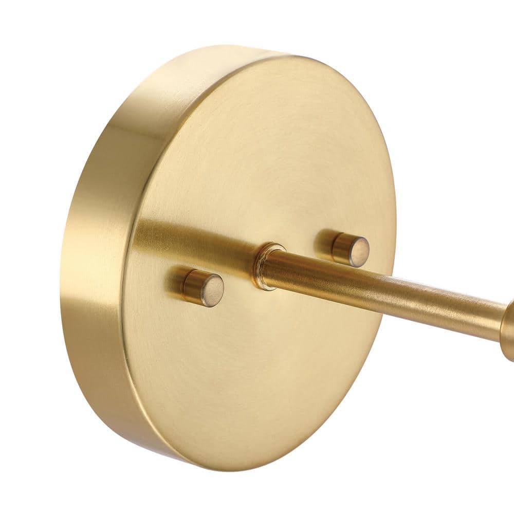 Satin Gold Dimmable Wall Light with Seedy Glass Shade