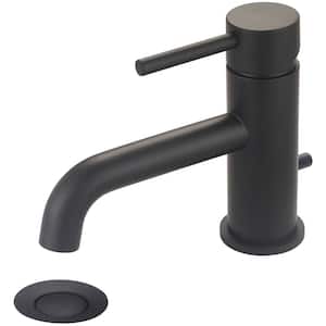 Motegi Single Handle Single Hole Bathroom Faucet with Drain Assembly in Matte Black