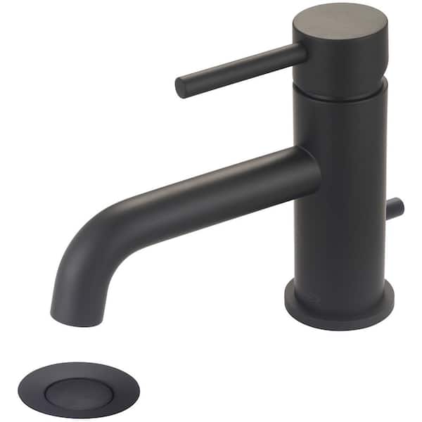 Pioneer Faucets Motegi Single Handle Single Hole Bathroom Faucet with Drain Assembly in Matte Black