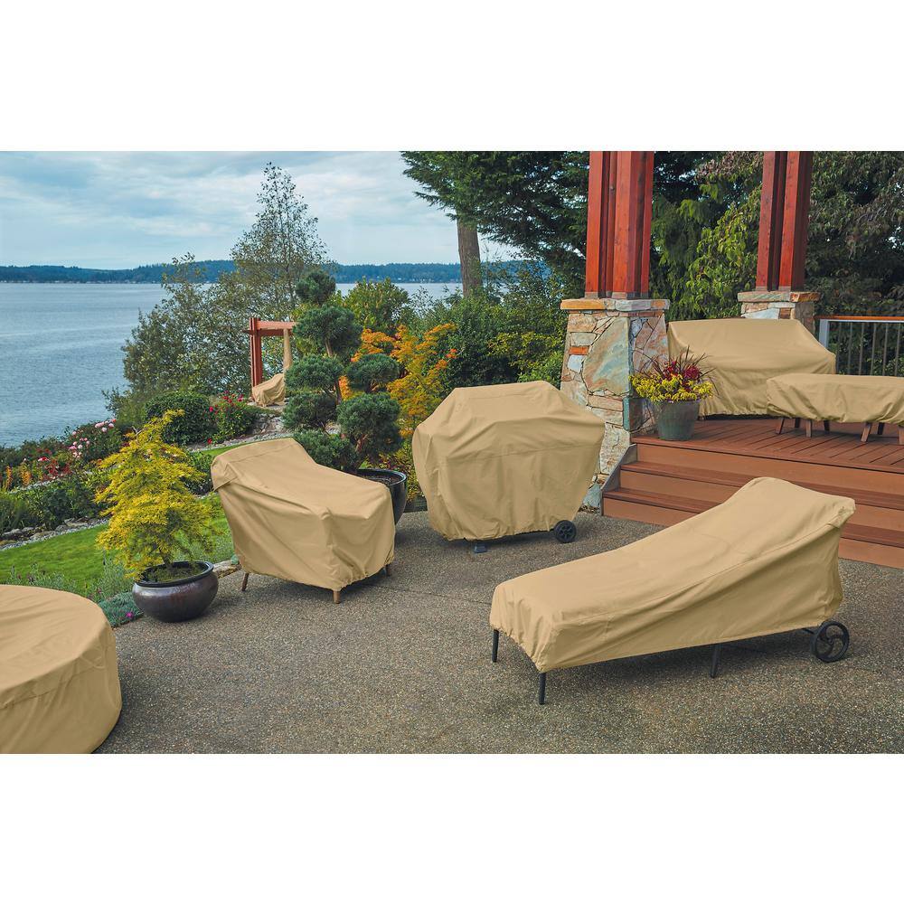 Beige Water-Resistant L-Shaped Patio Sectional Cover