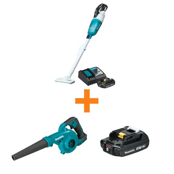 18V LXT Compact Brushless Cordless Vacuum Kit, Trigger w/ Lock (2.0Ah) w/ 18V LXT Blower and 18V LXT 2.0Ah Battery