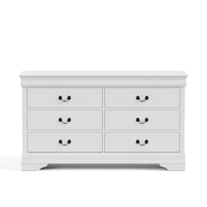 Burkhart White 6 Drawer 58.38 in. W Dresser