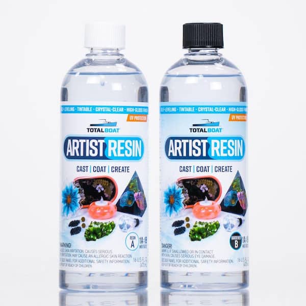 Artist Epoxy Resin-32 oz. Quart Kit with 1:1 Mix Ratio and UV Resistance-High-Gloss, Crystal-Clear Casting