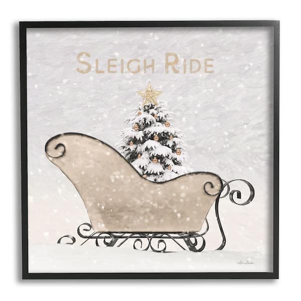 Sleigh Ride Winter Scene by Lori Deiter 1-Piece Framed Graphic Print Typography Poster Art Print 24 in. x 24 in.