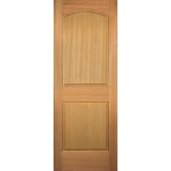 Builders Choice 30 in. x 80 in. 2-Panel Arch Top Stain Grade Wood ...