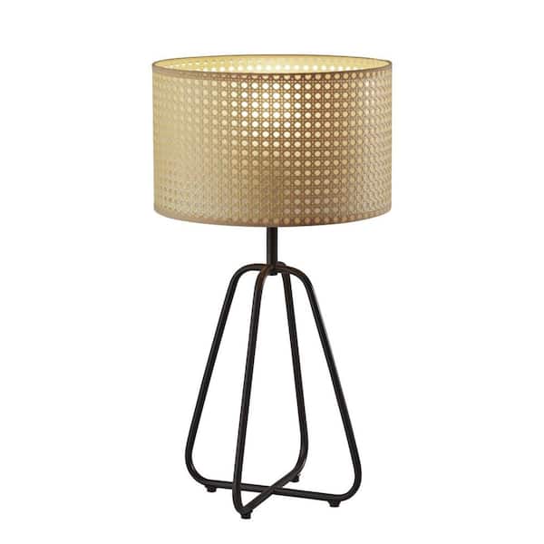 HomeRoots 25 in. Black Standard Light Bulb Bedside Table Lamp
