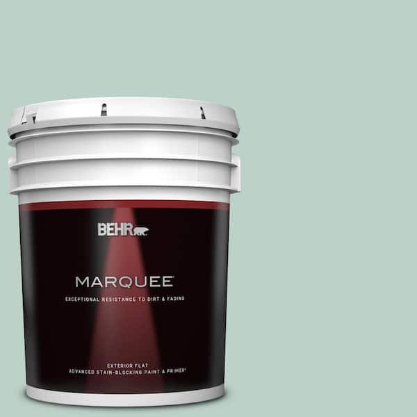 BEHR MARQUEE 5 gal. #S420-2 Moon Glass Flat Exterior Paint & Primer