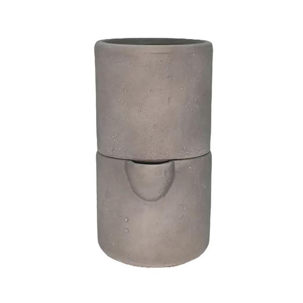 4.5 in dia  x 7 in H 2-Piece Stone Rounded Bottom Self Watering Decorative Pot in Cement