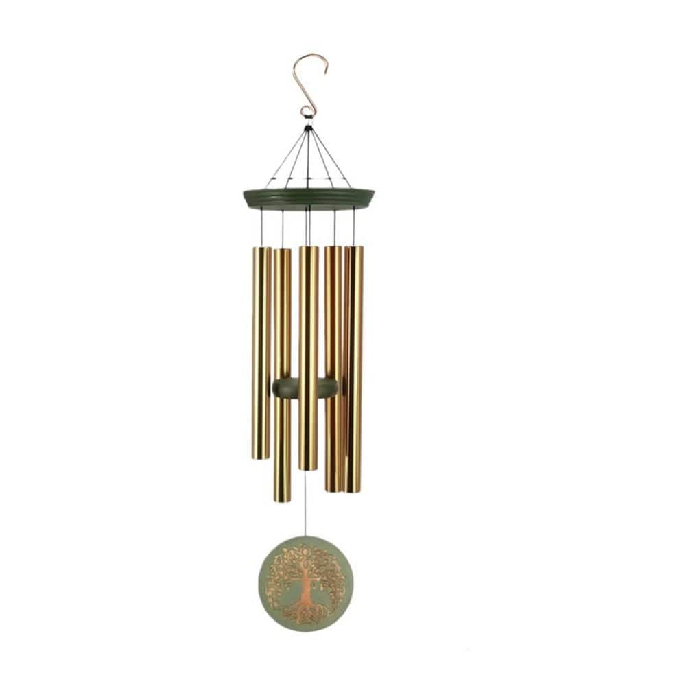 36 in. Aluminum Gold Wind Chimes, Large Garden Hanging Decor with Tree of Life Engraving for Yard Christmas Birthdays price history on PriceWatchPro