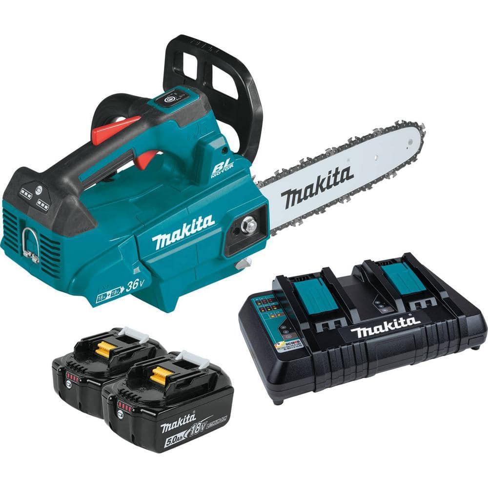 Makita LXT 14 in. 18V X2 (36V) Lithium-Ion Brushless Battery Top Handle Chain Saw Kit (5.0Ah) -  XCU08PT