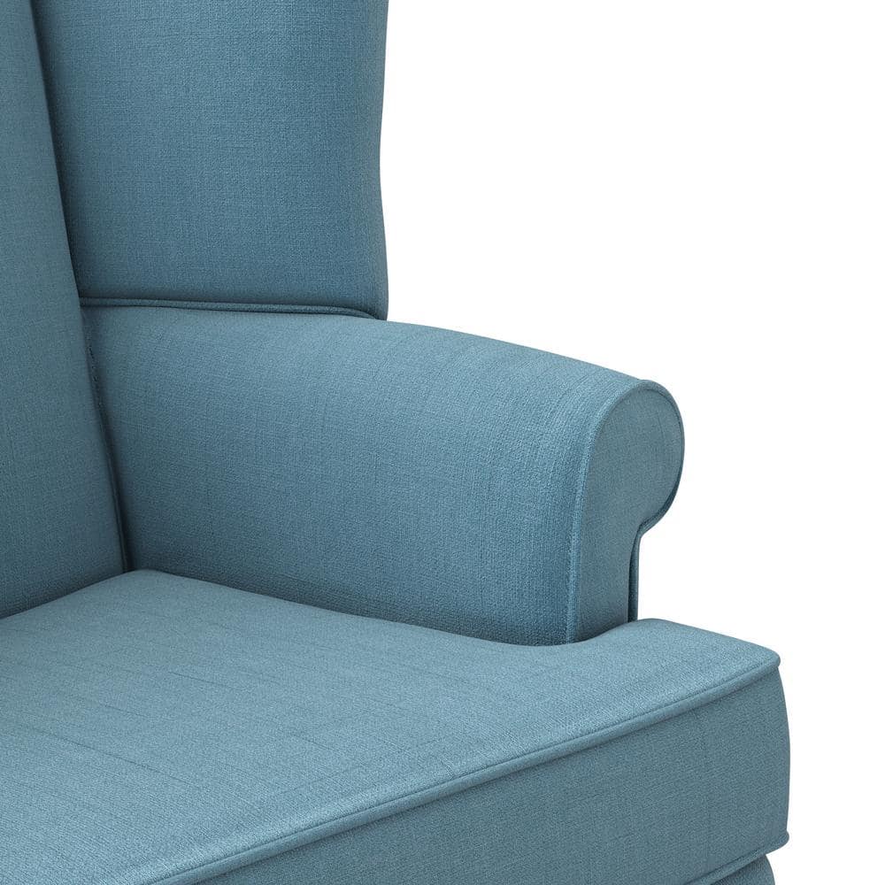 Traditional Erin Wingback Handcrafted Accent Chair in Blue