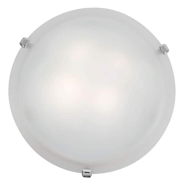 Access Lighting Mona 2-Light Chrome Flushmount with White Glass Shade
