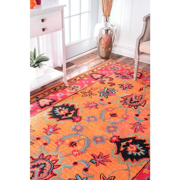 NIP Ruggable Pumpkin Orange Tufted Rug & Standard Rug Pad 3 x