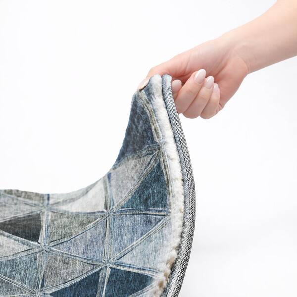 Dream Shag Premium Machine Washable Abstract ADS722 Blue 10 ft. x 14 ft. Area Rug