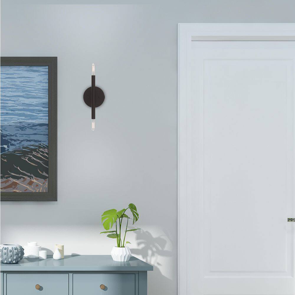 Copenhagen Industrial Bronze 2-Light ADA Wall Sconce