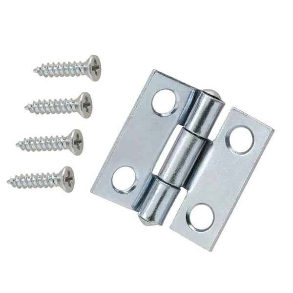 Everbilt 1 in. Zinc Plated Non-Removable Pin Narrow Utility Hinges (2-Pack)