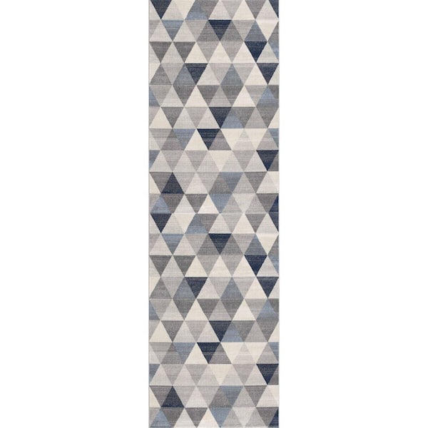 Havana Collection - Modern Runner Rug (2x6 feet)- 2'3" x 6', Navy Blue