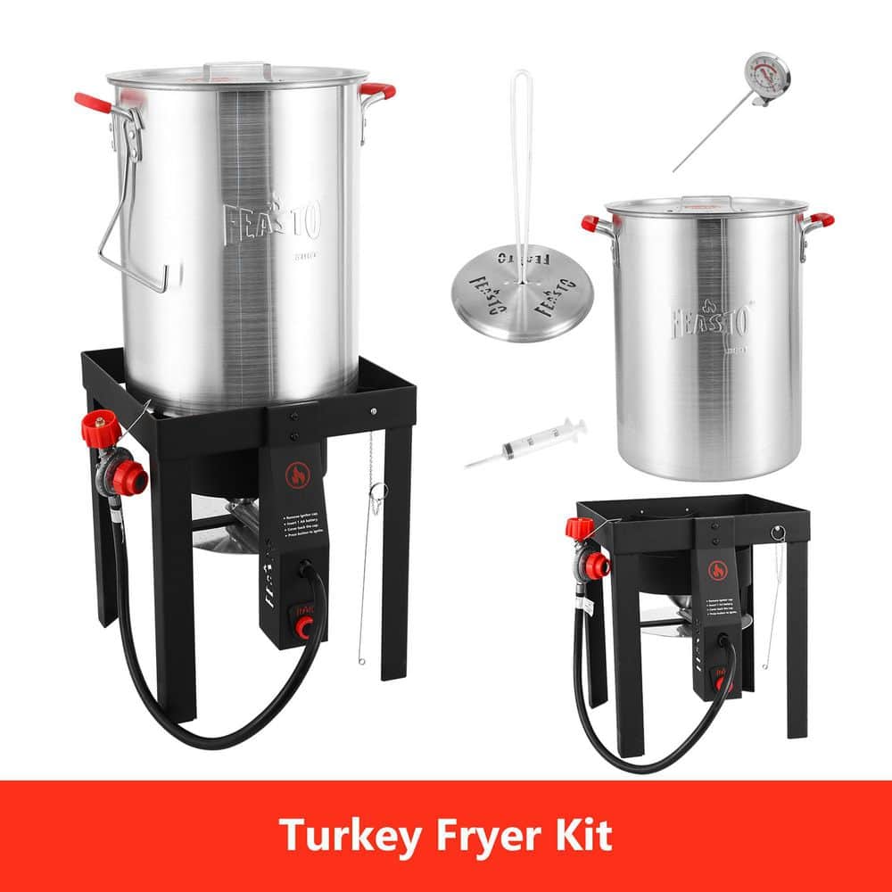 Feasto 30 Qt Aluminum Turkey Fryer with Gas Burner