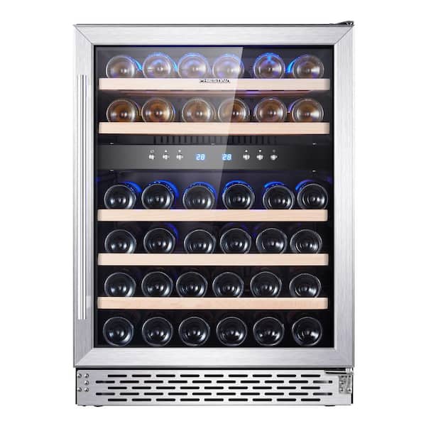 Phiestina 24 in. Built-In or Free-Standing 46 Bottle Wine Cooler Refrigerator, Temperature Setting