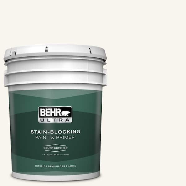 BEHR ULTRA 5 gal. #ECC-38-2 Icy Tundra Extra Durable Semi-Gloss Enamel Interior Paint & Primer