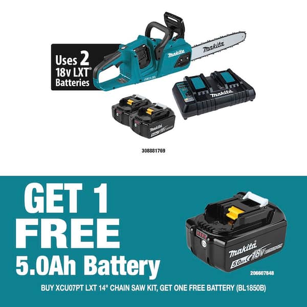 LXT 14 in. 18V X2 (36V) Lithium-Ion Brushless Battery Chain Saw Kit (5.0Ah)