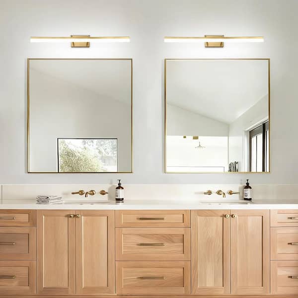 32 in. 1-Light Brass Dimmable LED Bathroom Vanity Light Bar