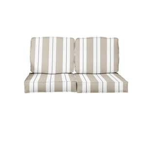 27 in. x 29 in. Sunbrella Relate Linen Deep Seating Indoor/Outdoor Loveseat Cushion