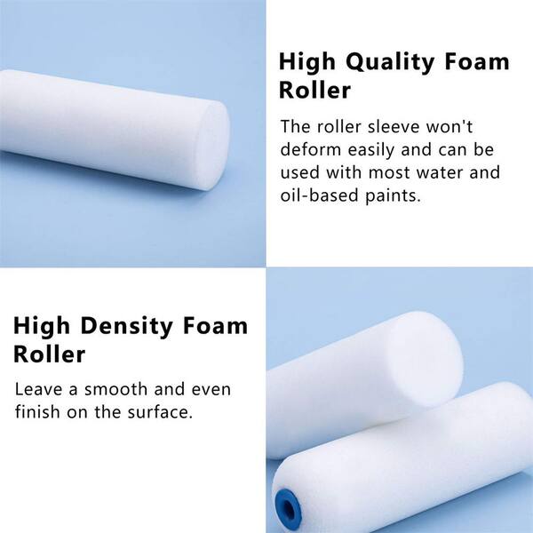 40 x 6 High Density Foam Mini Paint Rollers Water-Base Finishes.