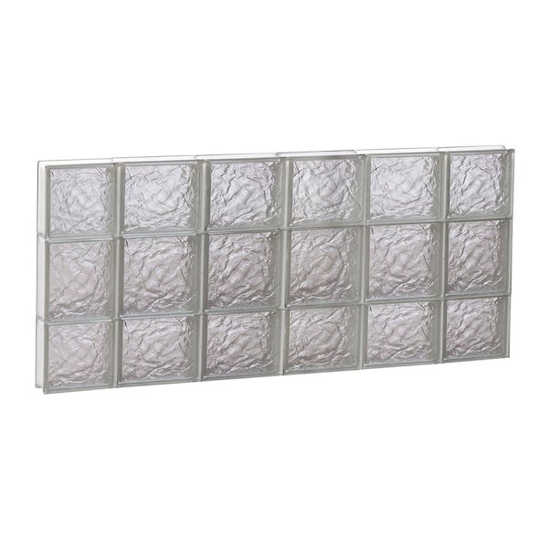 Clearly Secure 42.5 in. x 19.25 in. x 3.125 in. Frameless Ice Pattern Non-Vented Glass Block Window