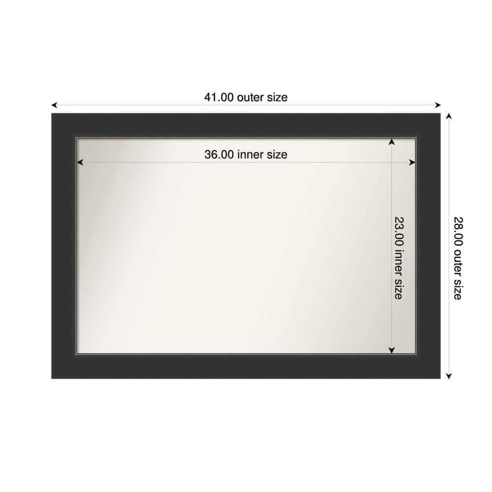 Corvino Black 41 in. x 28 in. Custom Non-Beveled Wood Framed Bathroom Vanity Wall Mirror price history on PriceWatchPro