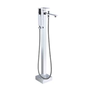 Single-Handle Claw Foot Freestanding Tub Faucet with Hand Shower in Chrome Plated