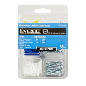 Plastic Ribbed Anchor Kit 20 EA #4-6 x 7/8 in 15 EA Anchors #8-10 x 1 in 10 EA #10-12 x 1-1/4 in 20 EA Anchors & Screws
