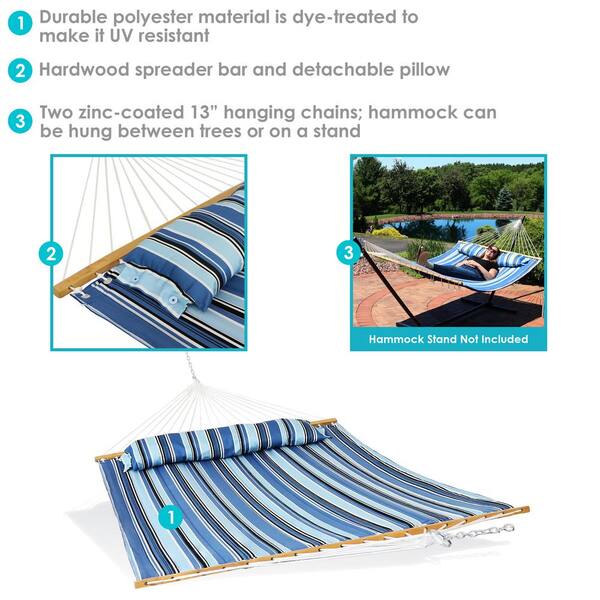 Sunnydaze Decor 10.8 ft. Hammock Bed Hammock and Pillow with