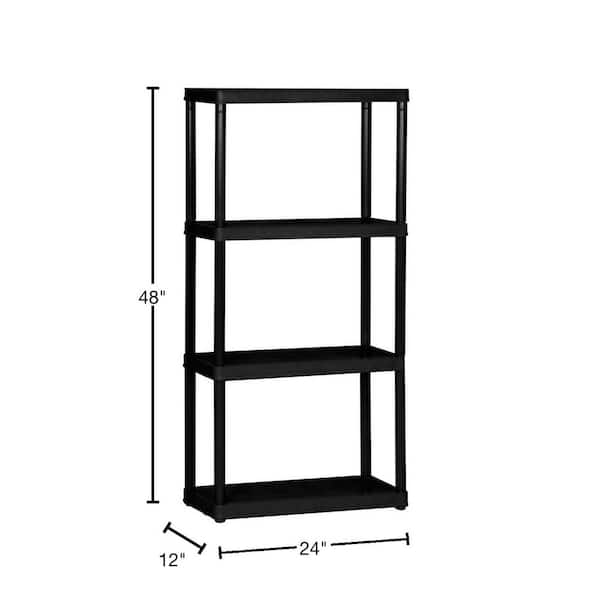 4-Tier Plastic Freestanding Shelving Unit Storage Shelf Shelves