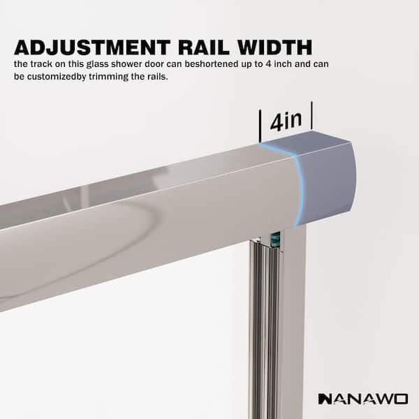 NANAWO 60 in. W x 72 in. H Double Sliding Framed Shower Door