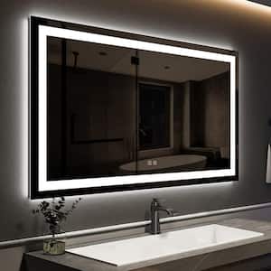 48 in. W x 28 in. H Rectangular Frameless LED Light with 3-Color and Anti-Fog Wall Mounted Bathroom Vanity Mirror