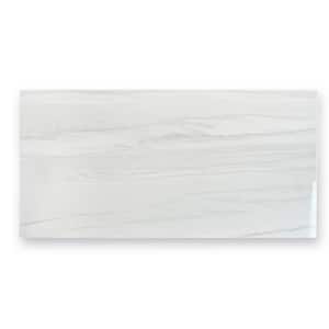Splendor White 23.7 in. x 47.25 in. Polished Porcelain Rectangular Wall and Floor Tile (15.55 sq. ft./case) (2-pack)