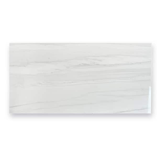 Apollo Tile Splendor White 23.7 in. x 47.25 in. Polished Porcelain Rectangular Wall and Floor Tile (15.55 sq. ft./case) (2-pack)