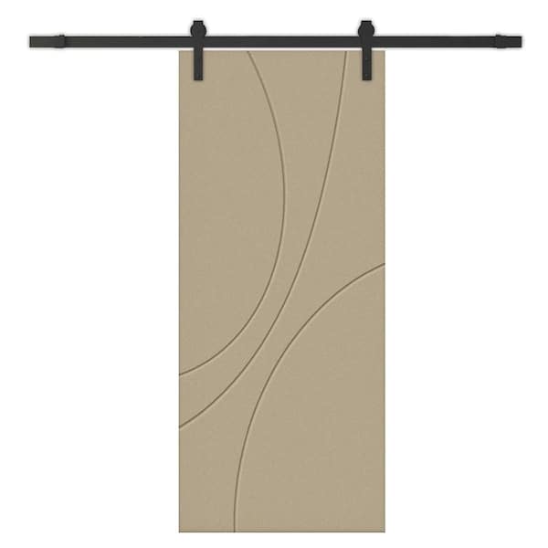 CALHOME 24 in. x 80 in. Unfinished Composite MDF Paneled Interior Sliding Barn Door with Hardware Kit