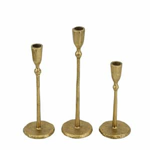 Gold Metal Candlestick 3-Pack