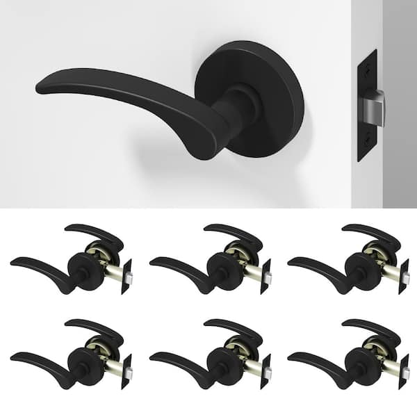 Okun Halo Metal Matte Black Passage Hall/Closet Flat Door Handle