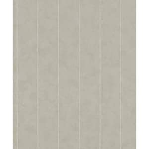 Flora Collection Grey Pinstripes Matte Finish Non-Pasted Vinyl on Non-Woven Wallpaper Roll