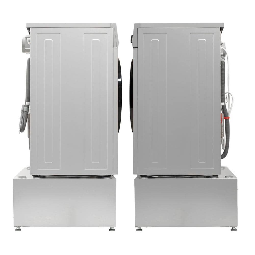 Silver Smart All-in-One Washer Dryer with Pedestal