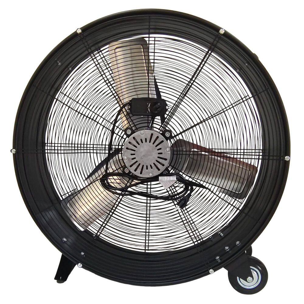 30 in. 2 fan speeds Drum Fan in Black with Adjustable Tilt and Rolling Casters price history on PriceWatchPro